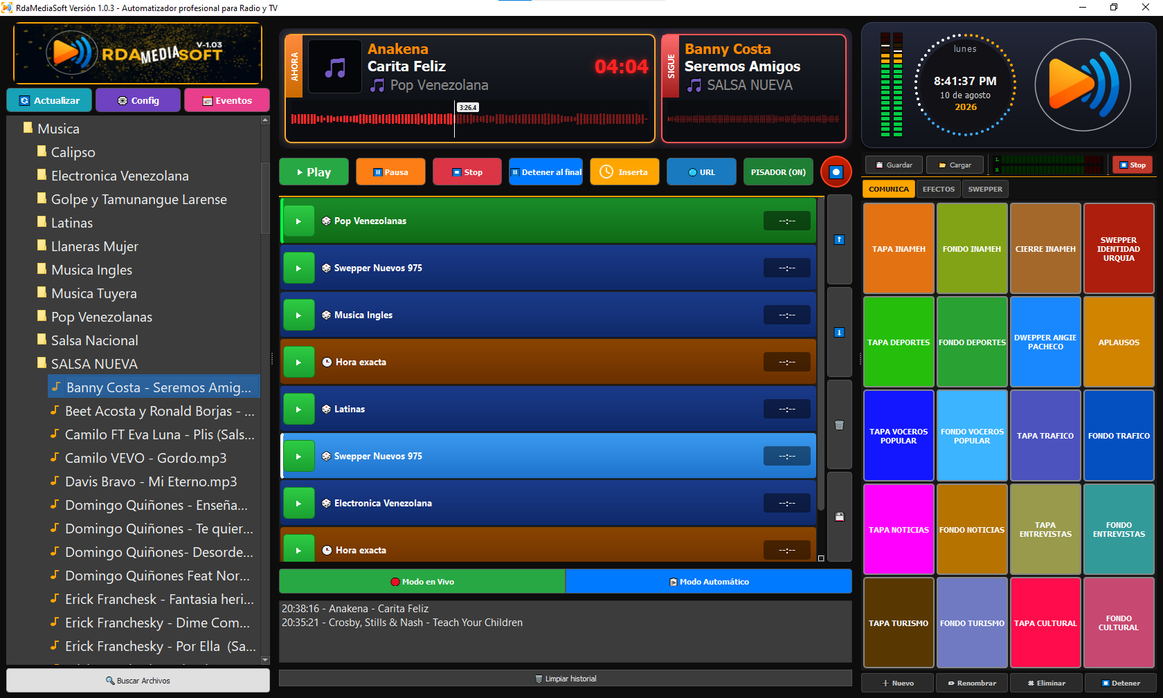 RdaMediaSoft interfaz principal